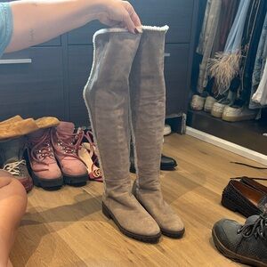 Women's Tall Suede Over-the-Knee Boots in Taupe Stuart weitzman